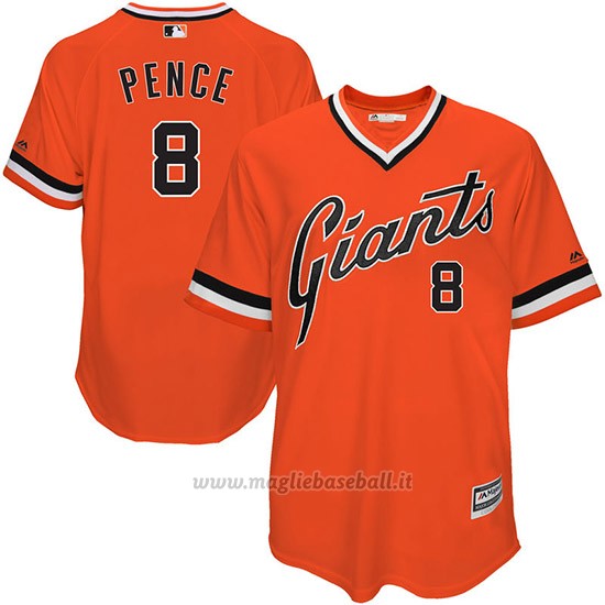 Maglia Baseball Uomo San Francisco Giants Hunter Pence Arancione Turn Back The Clock